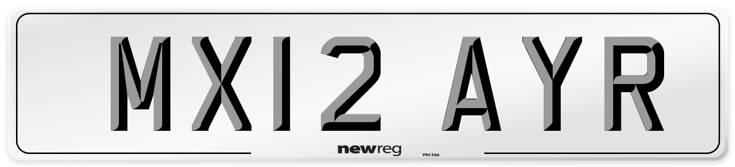 MX12 AYR Number Plate from New Reg